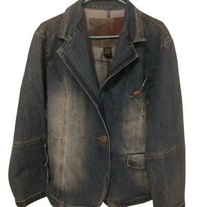 Plus Size Retro Mecca Fem Jean Jacket Blazer‎ EUC Size 2X